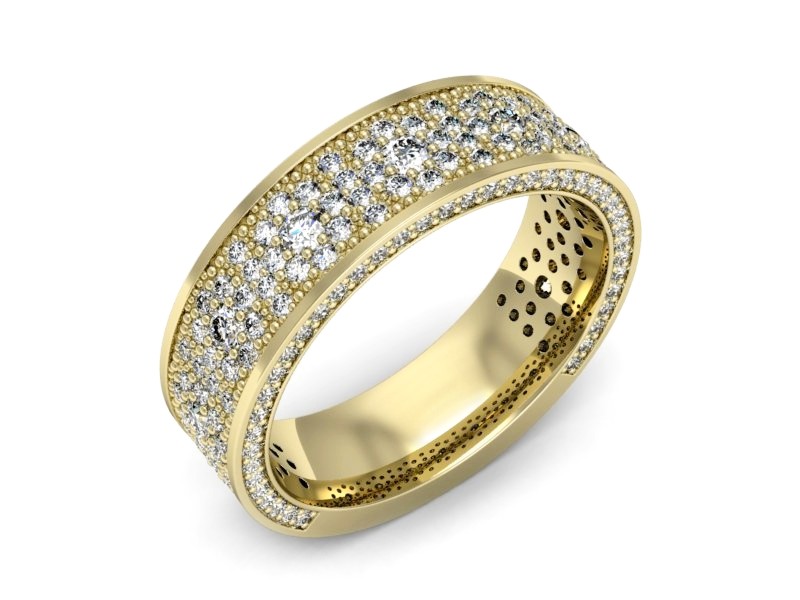 Obrączka z brylantami żółte złoto - p16578z