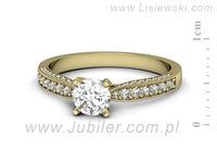 Złoty Pierścionek z brylantami złoto próby 585 żółte złoto - p16580z- 2