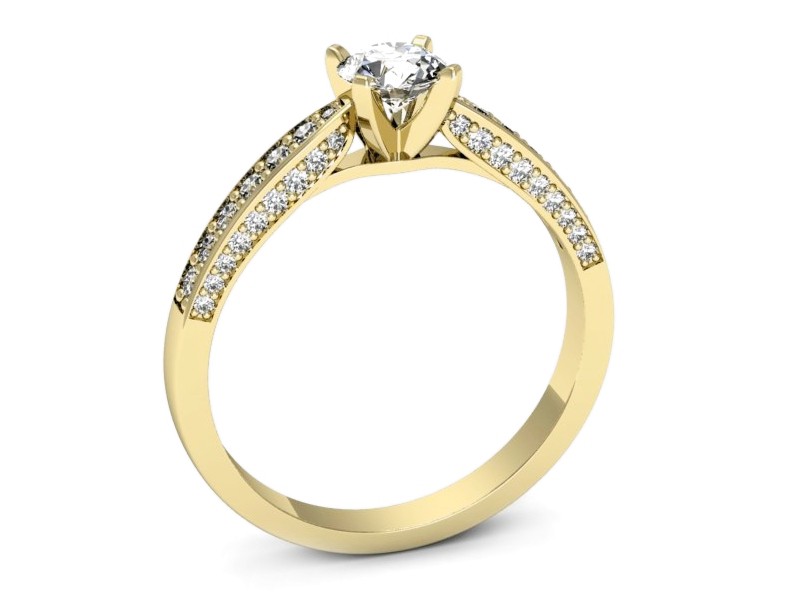 Złoty pierścionek z brylantami żółte złoto - p16580z — zdjęcie 3