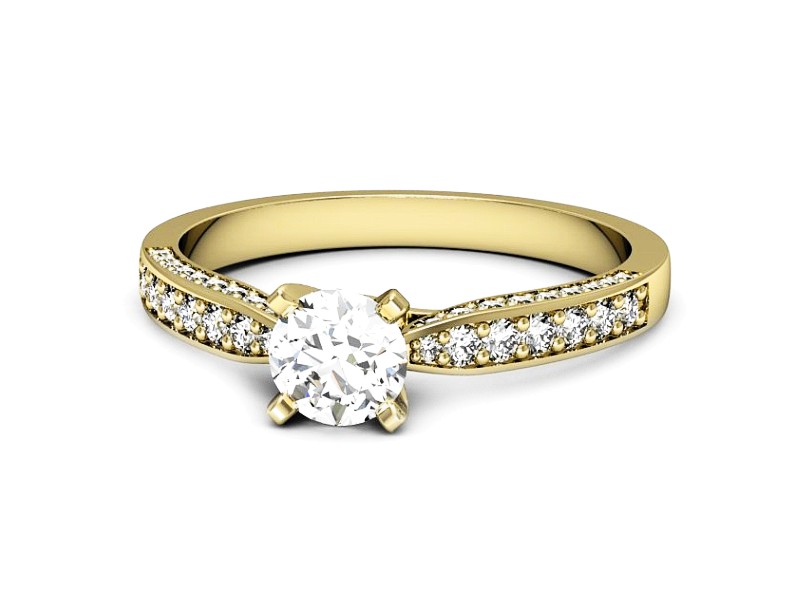 Złoty pierścionek z brylantami żółte złoto - p16580z — zdjęcie 2