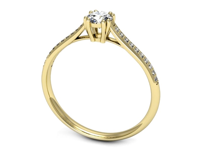 Złoty pierścionek z brylantami żółte złoto - p16581z — zdjęcie 3