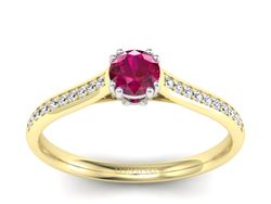 Pierścionek z rubinem i diamentami - p16581zbr