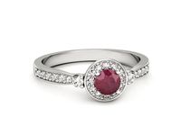 Pierścionek z rubinem białe złoto i brylantami proba 585 - p16582br- 2