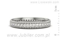 Pierscionek Obrączka z brylantami białe złoto próba 585 - p16583b- 2