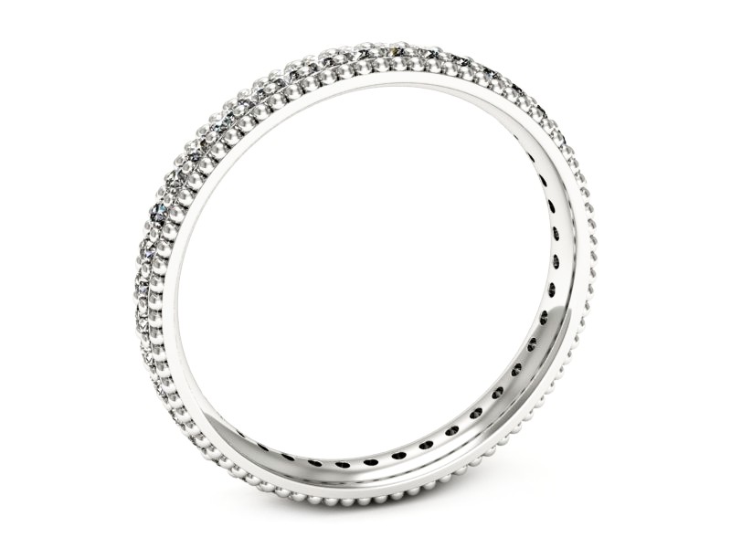 Pierścionek obrączka z brylantami białe złoto - p16583b — zdjęcie 3
