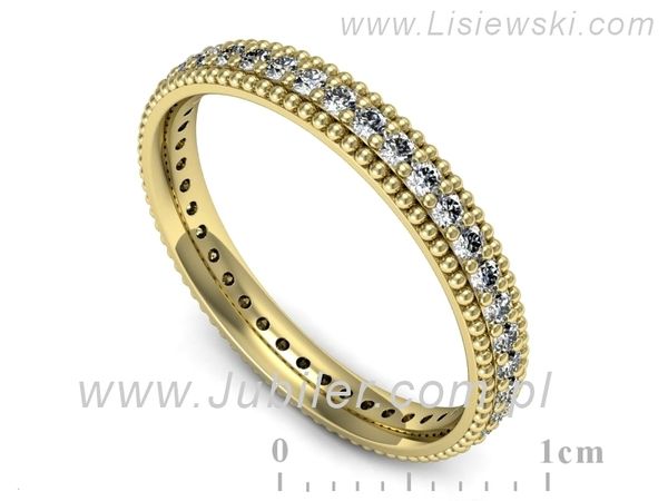 Obrączka z brylantami żółte złoto próba 585 - p16583z- 1