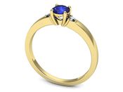 Złoty pierścionek z szafirem i diamentami - p16584zszc - 3
