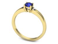 Złoty pierścionek z szafirem i diamentami złoto proba 585 - p16584zszc- 3
