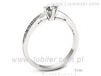 Złoty Pierścionek z brylantami złoto próby 585 białe złoto - p16587b- 3