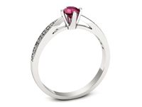 Pierścionek z rubinem białe złoto i brylantami proba 585 - p16587br- 3
