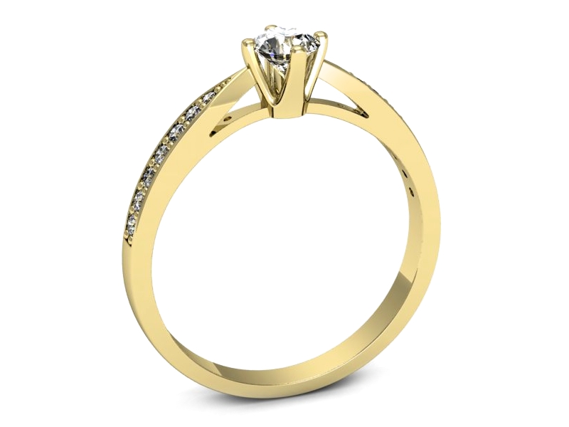 Złoty pierścionek z brylantami żółte złoto - p16587z — zdjęcie 3