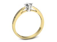 Pierścionek z diamentami żółte i białe złoto próba 585 - p16587zb- 3