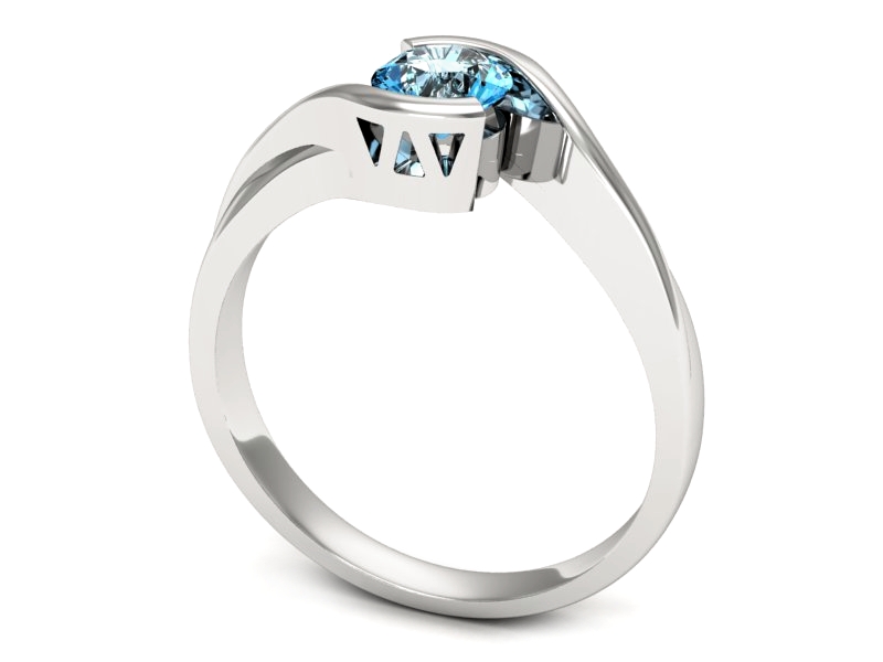 Złoty pierścionek z topazem białe złoto - p16588btp — zdjęcie 3