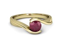 Złoty Pierścionek z rubinem żółte złoto próby 585 - p16588zr- 2