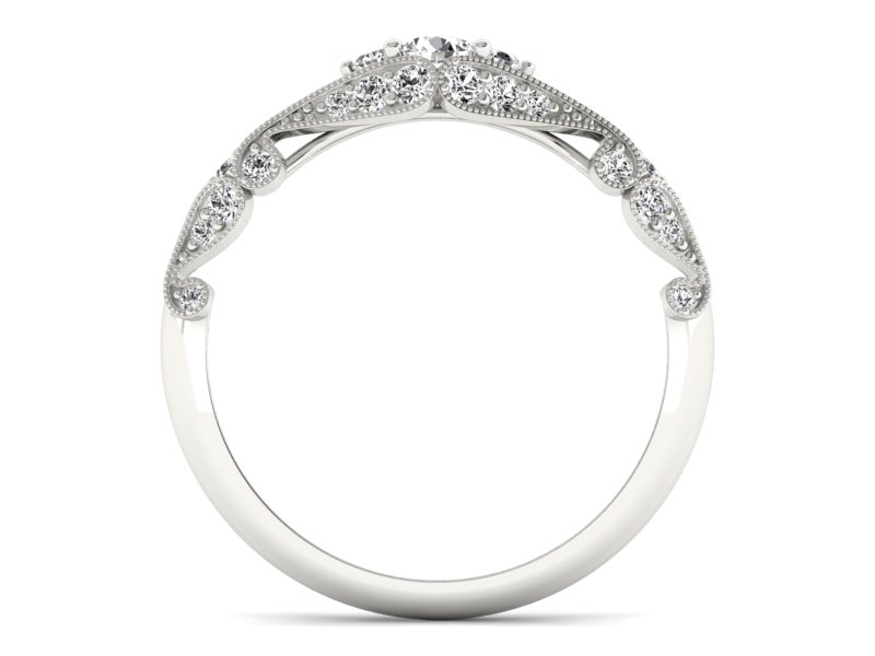 Złoty pierścionek z brylantami białe złoto - p16589b — zdjęcie 2