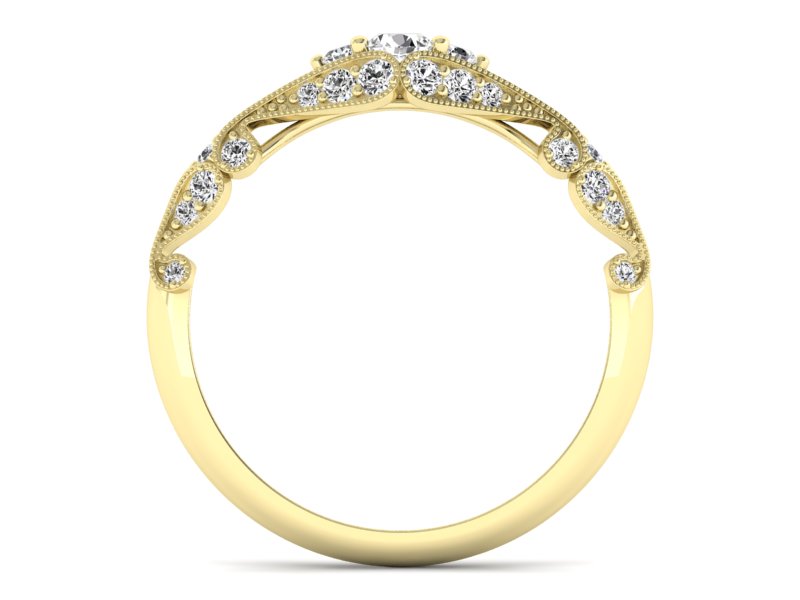 Złoty pierścionek z brylantami żółte złoto - p16589z — zdjęcie 2