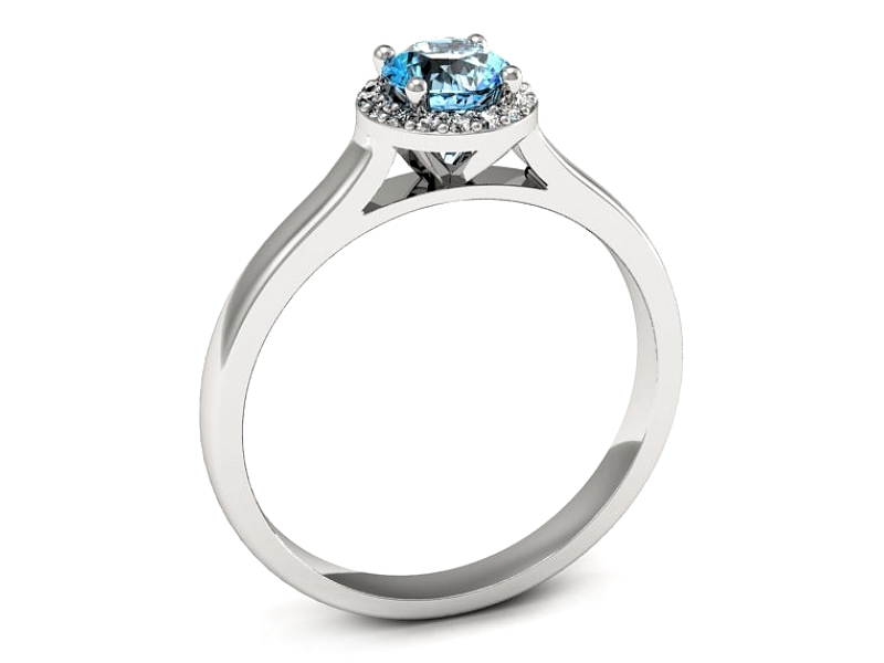 Pierścionek z topazem i brylantami białe złoto - p16590btp — zdjęcie 3