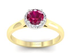 Pierścionek z rubinem i diamentami - p16590zbr