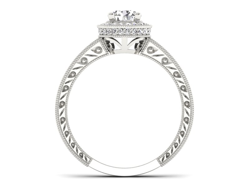 Złoty pierścionek z brylantami białe złoto - p16591b — zdjęcie 2