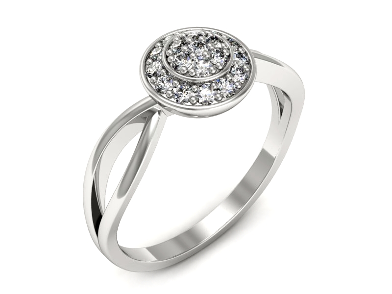 Złoty pierścionek z brylantami białe złoto - p16592b