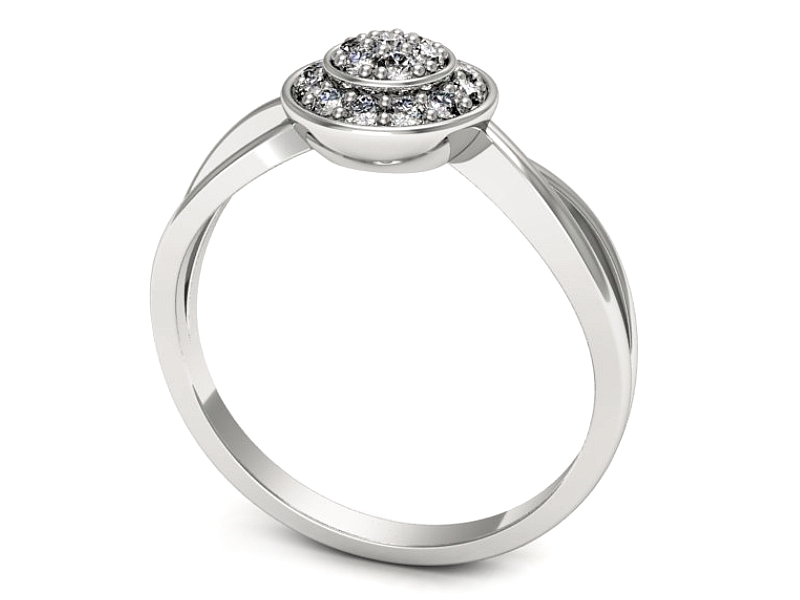 Złoty pierścionek z brylantami białe złoto - p16592b — zdjęcie 3