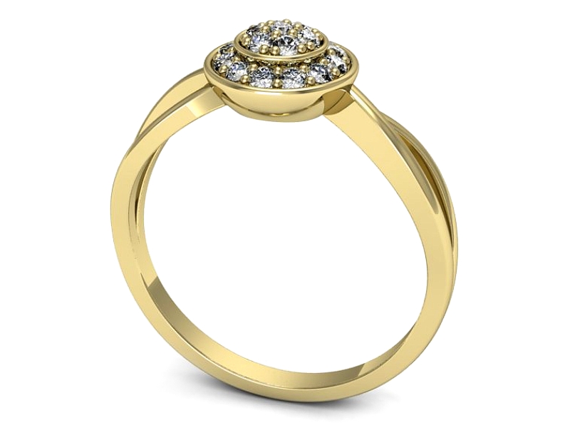 Złoty pierścionek z brylantami żółte złoto - p16592z — zdjęcie 3