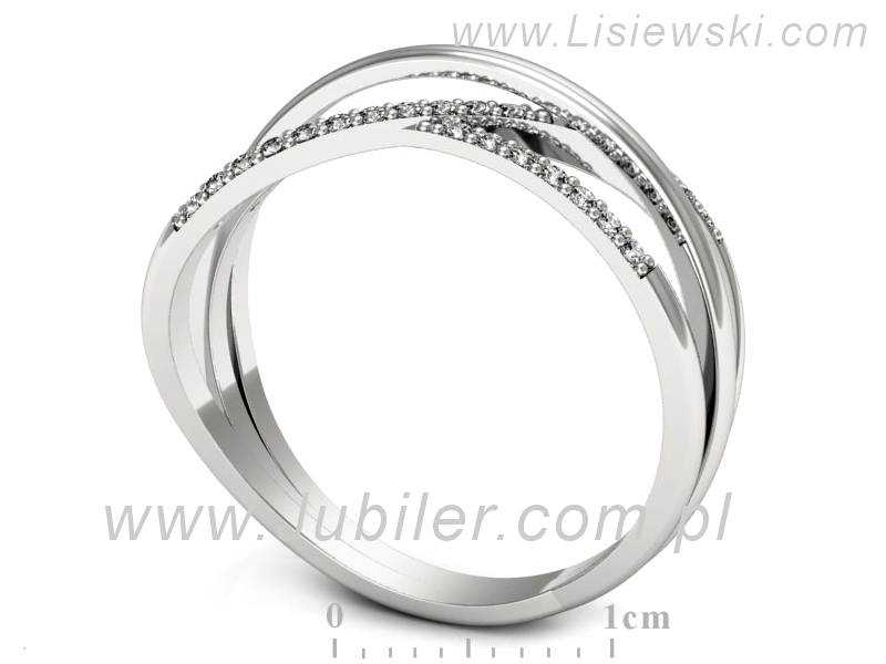 Złoty pierścionek z brylantami białe złoto - p16593b — zdjęcie 3