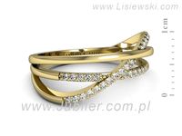 Złoty Pierścionek z brylantami złoto próby 585 żółte złoto - p16593z- 2