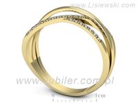 Złoty Pierścionek z brylantami złoto próby 585 żółte złoto - p16593z- 3