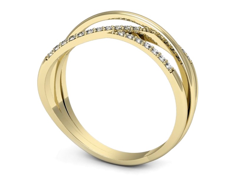 Złoty pierścionek z brylantami żółte złoto - p16593z — zdjęcie 3