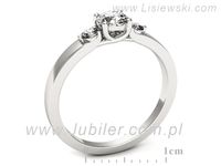 Złoty Pierścionek z brylantami złoto próby 585 białe złoto - p16594b- 3