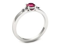 Pierścionek z rubinem białe złoto i brylantami proba 585 - p16594br- 3