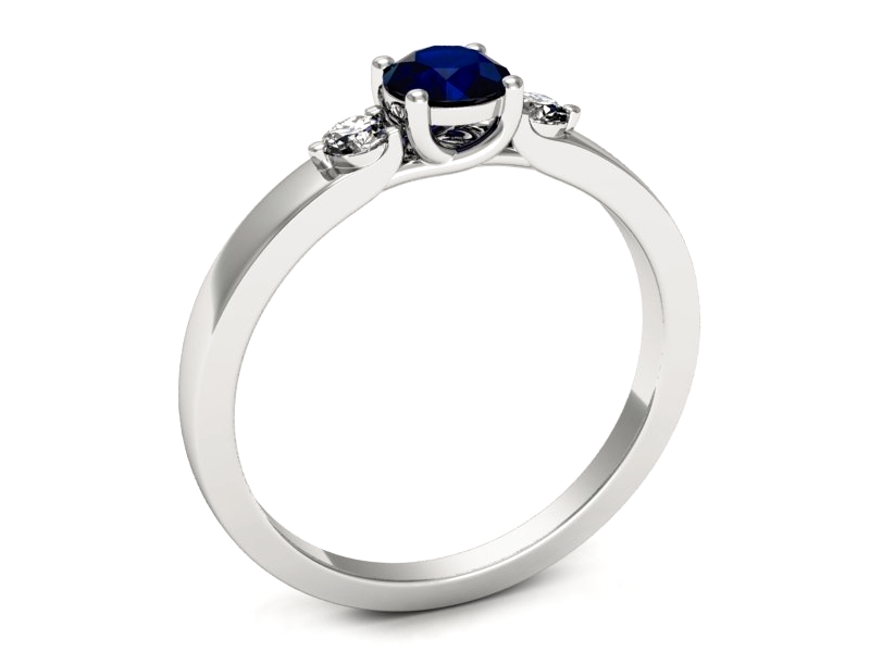 Pierścionek z szafirem i brylantami białe złoto - p16594bsz — zdjęcie 3