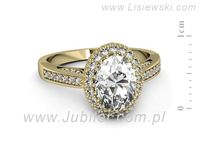 Złoty Pierścionek z diamentami żółte złoto proba 585 - p16595z- 2