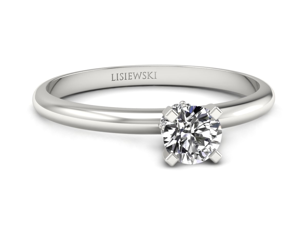 Złoty pierścionek z brylantami białe złoto - p16596b — zdjęcie 3