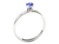 Pierścionek z tanzanitem białe złoto i brylantami - p16596bt- 2