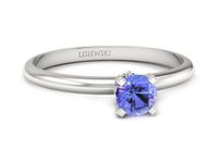 Pierścionek z tanzanitem białe złoto i brylantami - p16596bt- 3