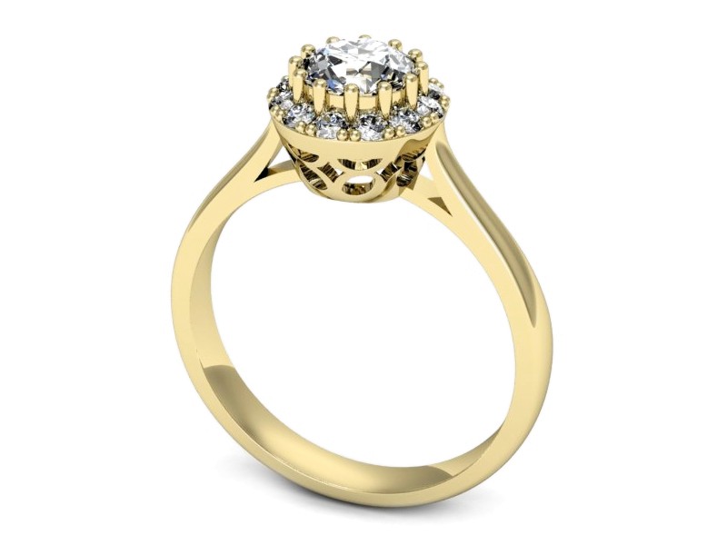 Złoty pierścionek z brylantami żółte złoto - p16597z — zdjęcie 3