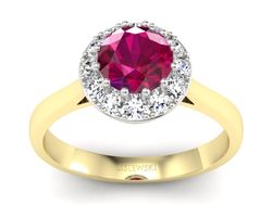 Pierścionek z rubinem i diamentami - p16597zbr