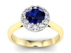 Pierścionek z szafirem i diamentami - p16597zbsz