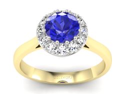 Pierścionek z szafirem i diamentami - p16597zbszc