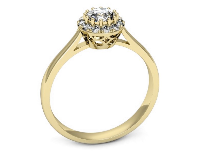 Złoty pierścionek z brylantami żółte złoto - p16598z — zdjęcie 3