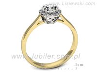 Pierścionek z diamentami żółte i białe złoto próba 585 - p16598zb- 3