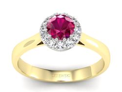 Pierścionek z rubinem i diamentami - p16598zbr
