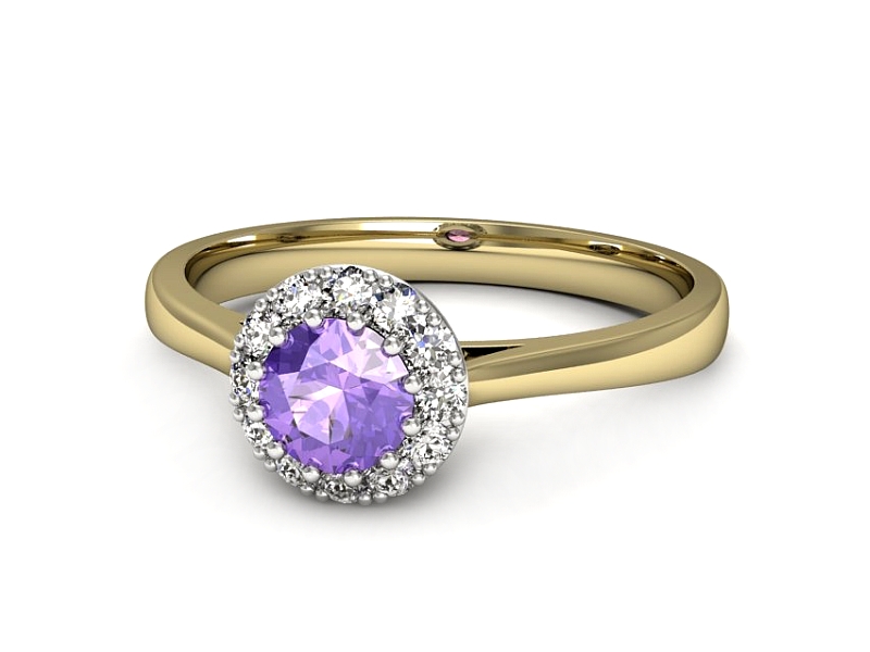 Pierścionek z tanzanitem i brylantami - p16598zbt — zdjęcie 2