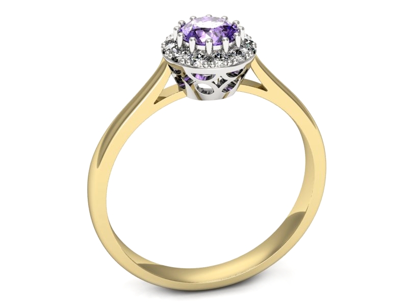 Pierścionek z tanzanitem i brylantami - p16598zbt — zdjęcie 3