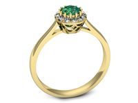 Złoty pierścionek ze szmaragdem i brylantami - p16598zsm- 3