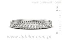 Pierscionek Obrączka z brylantami białe złoto próba 585 - p16599b- 2