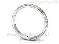 Pierscionek Obrączka z brylantami białe złoto próba 585 - p16599b- 3