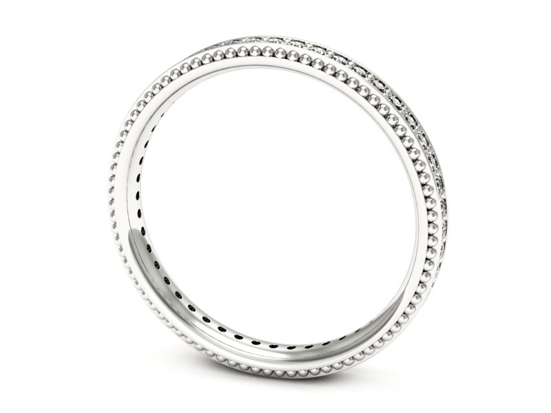 Pierścionek obrączka z brylantami białe złoto - p16599b — zdjęcie 3